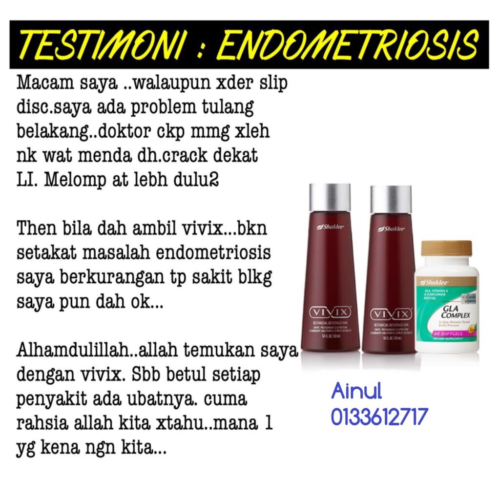 endometrosis hilang denga minum vivix shaklee