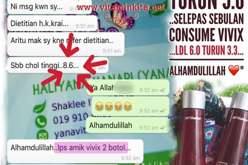 Kenapa Vivix Shaklee Boleh Turunkan Kolesterol ?