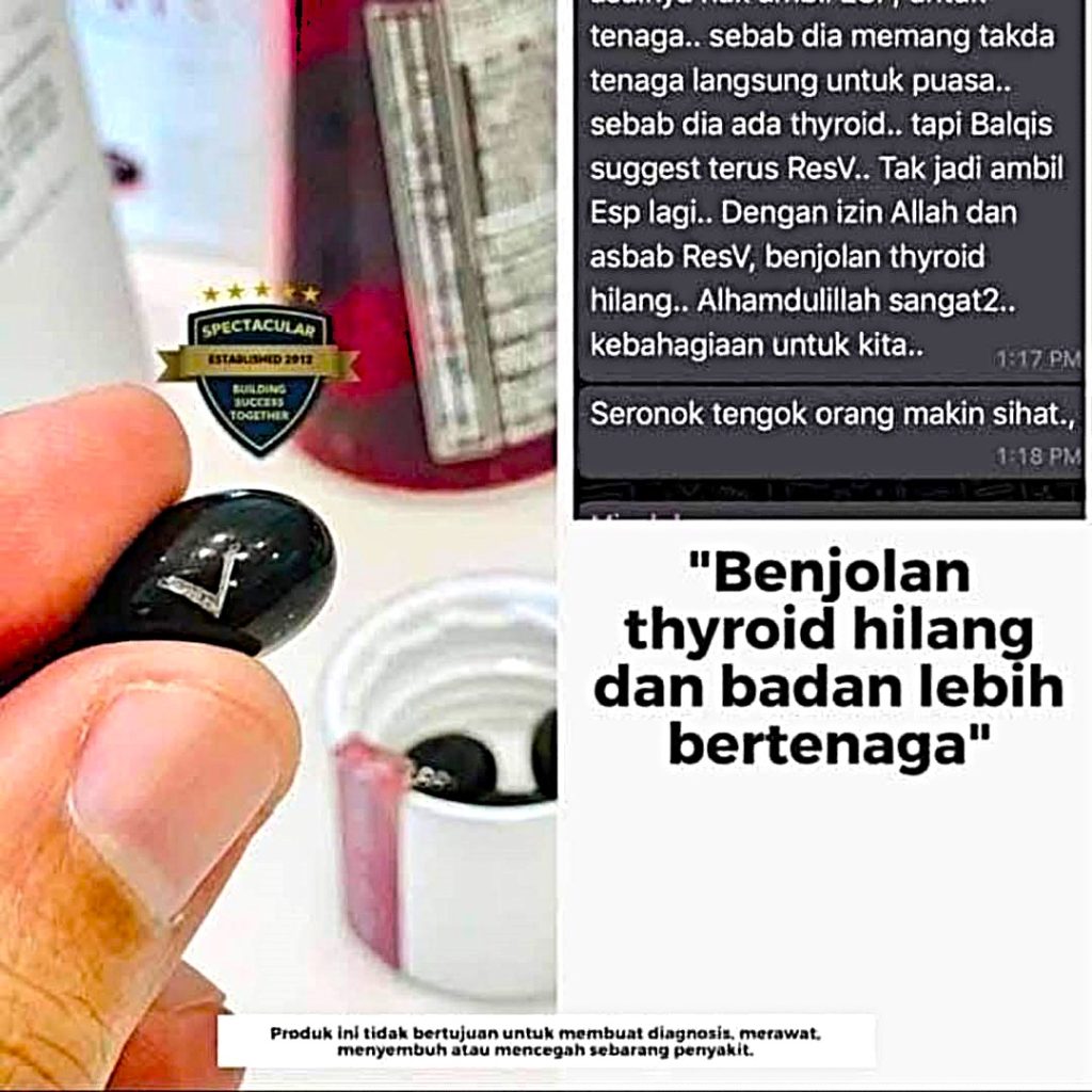 resv shaklee benjolan thyroid hilang badan bertenaga