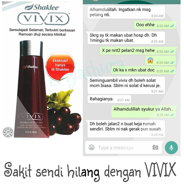 sakit lutut hilang dengan vivix + tenaga