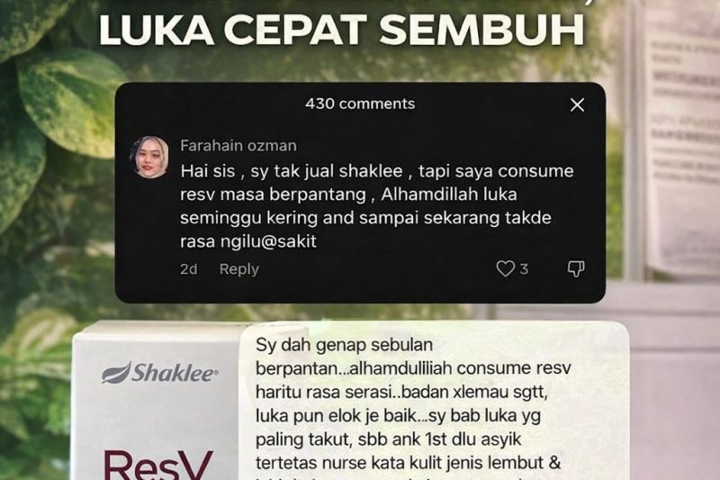 ResV Shaklee Baik Untuk Pemulihan Selepas Czer